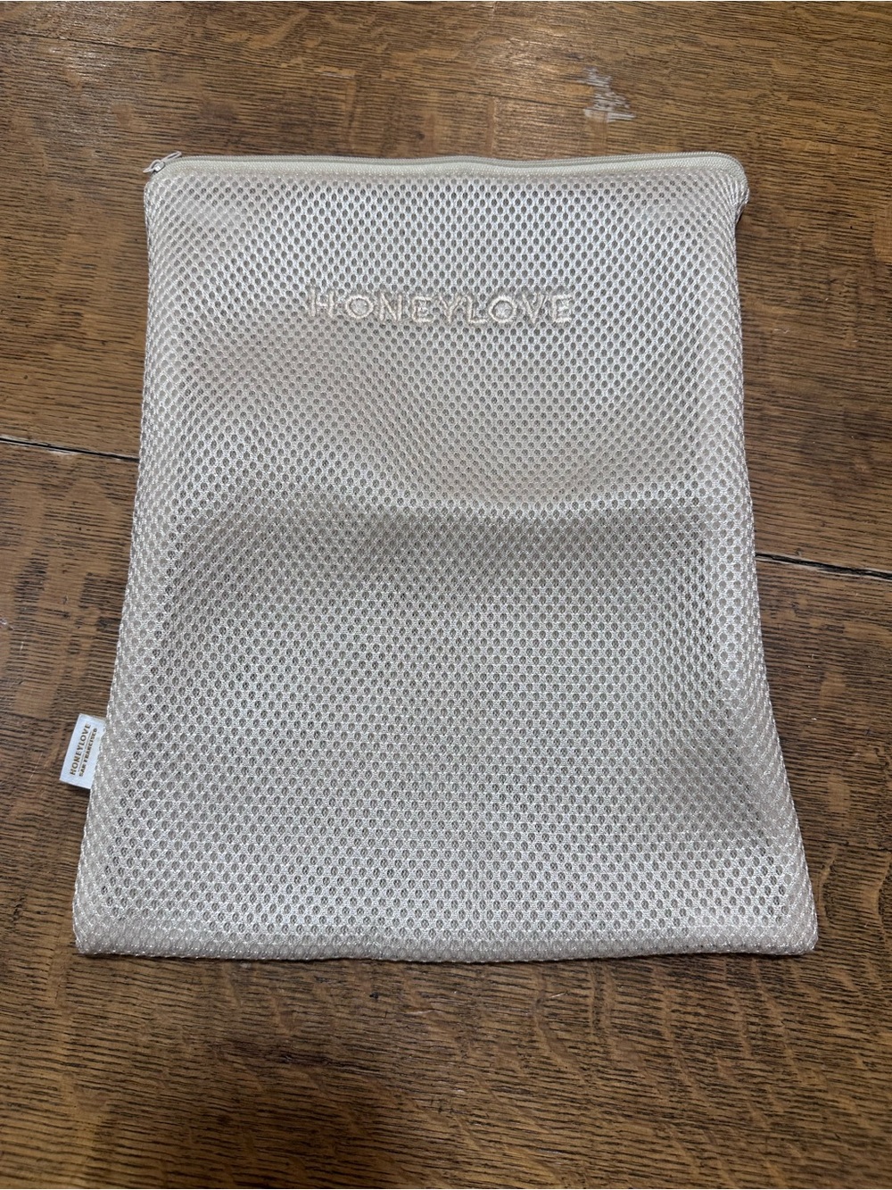 Honeylove Mesh Wash Zip Pouch in Beige for Shapewear and bras intimates